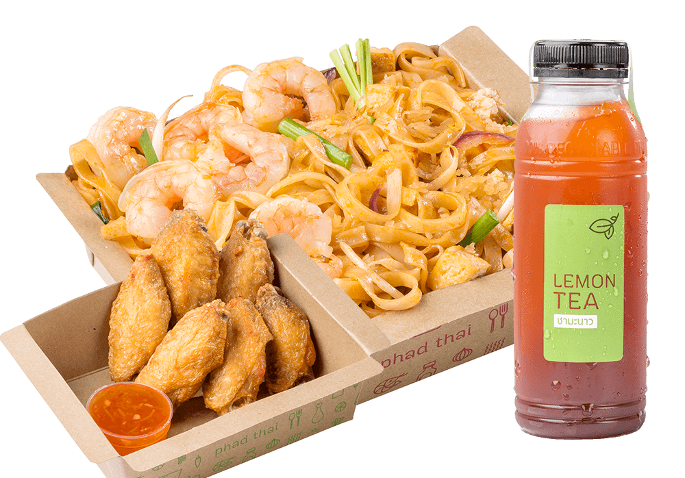 Big Meal 3 : Pad Thai Shrimp + Snacks + Drinks