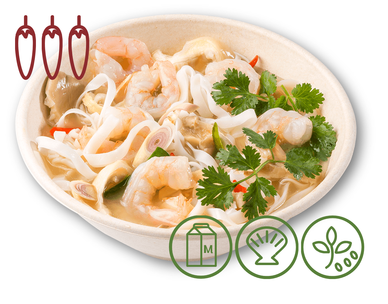 Tom Yum Noodle Soup with Shrimp
