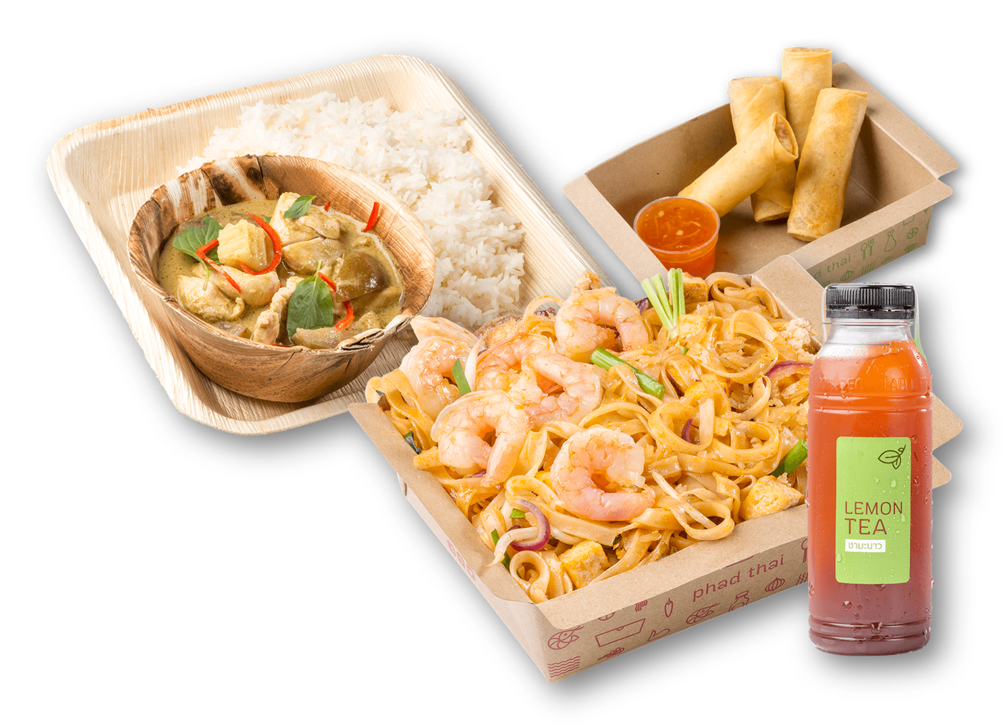 Free Thai Curry Rice with Pad Thai Big Meal